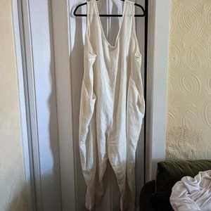 Elizabeth Suzann Clyde Jumpsuit in ivory midweight linen 4XL